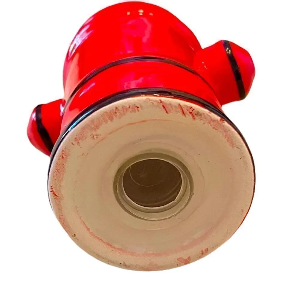 Salt And Pepper Ceramic Shakers Red Fire Hydrant & Dalmatian Dog